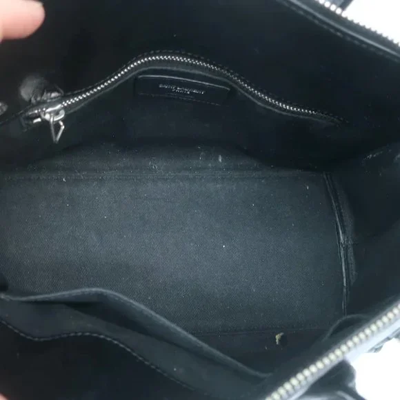 Saint Laurent Baby Sac de Jour Souple Tote Black Moroder Leather Crossbody Bag